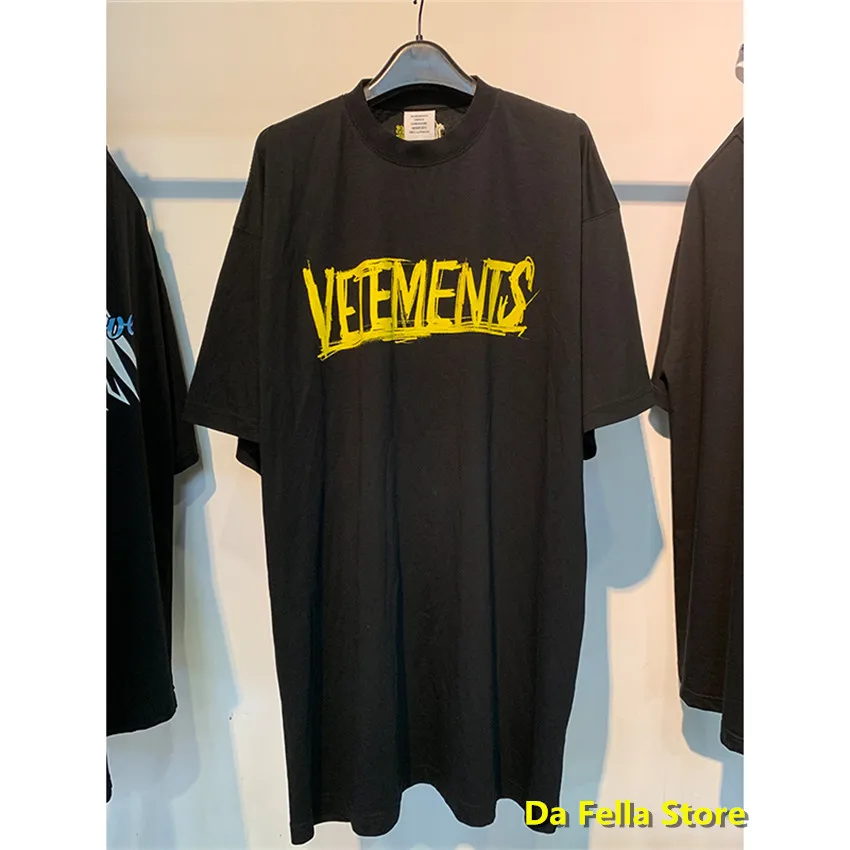 Футболка VETEMENTS Black World Tour для мужчин и женщин рубашка в стиле оверсайз с надписью