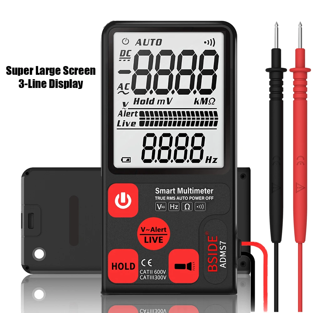 New Mini Digital Multimeter BSIDE ADMS9 S7 Tester Voltmeter Resistance NCV Continuity Test With