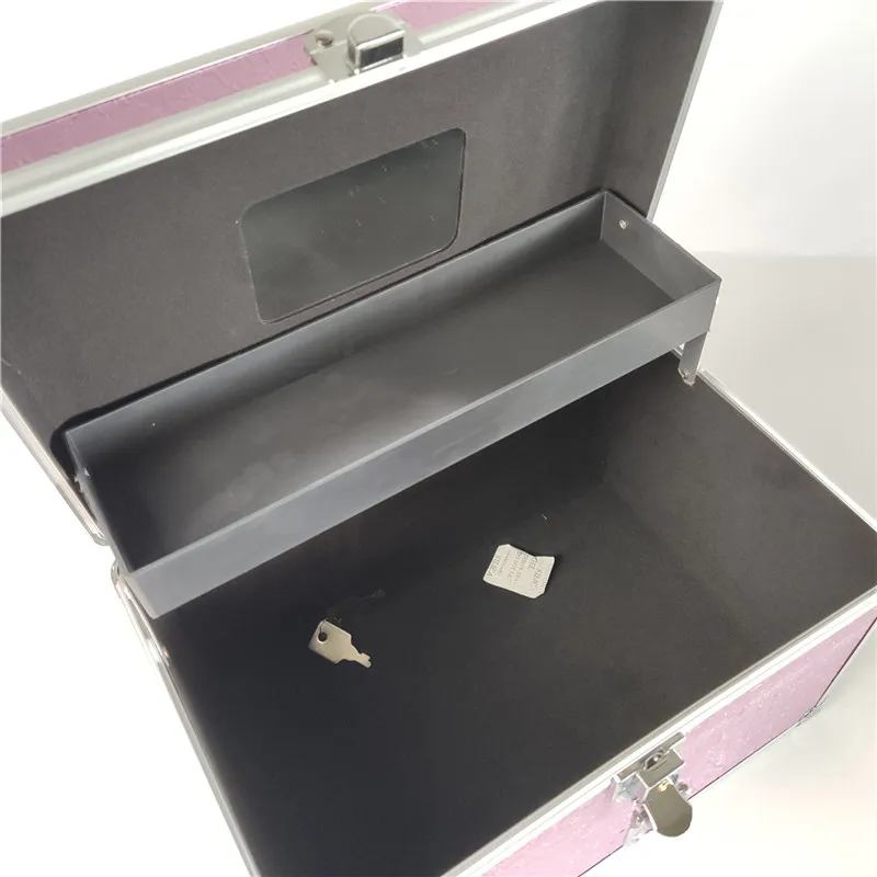 Розовое освещение Профессиональный алюминий сплав косметический Чехол Органайзер для косметики макияж случае коробка ювелирных изделий Коробка для хранения косметики