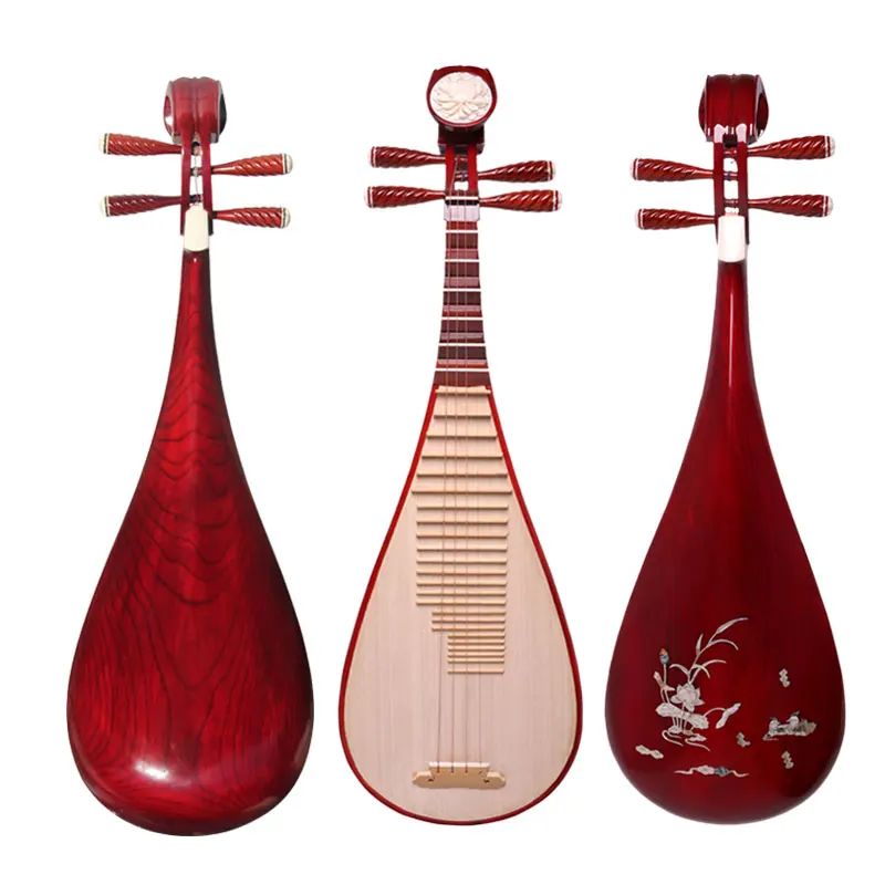 Chinese Pure Bronze Copper Musical Instrument Lute Plucked Instrument PiPa T055 