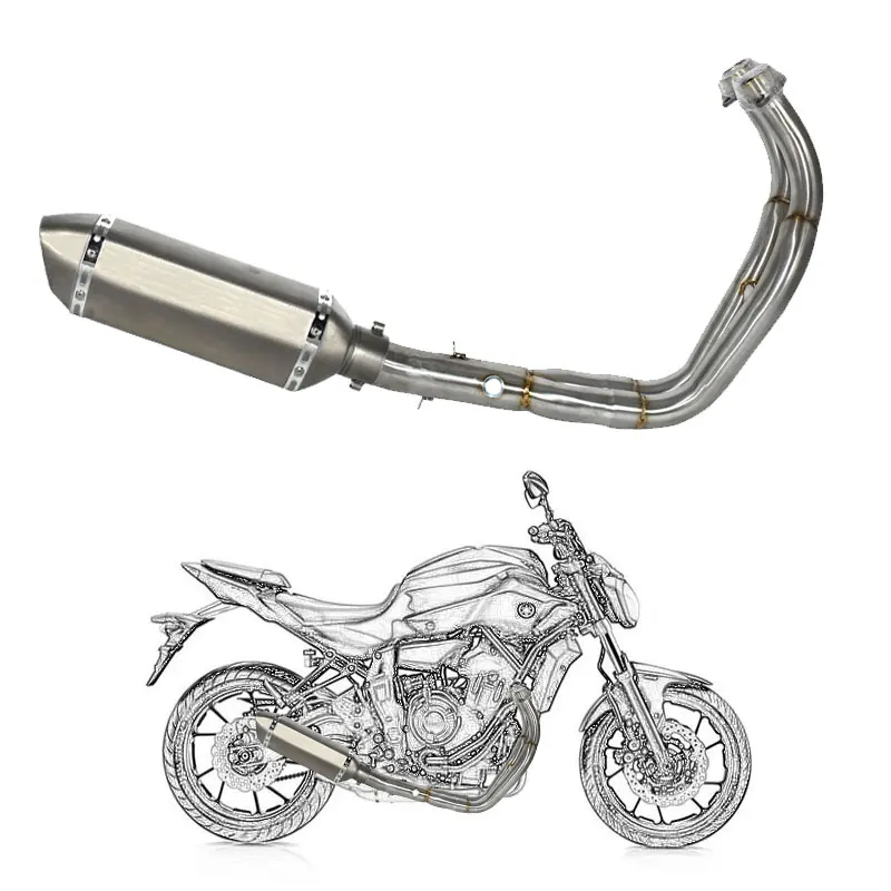 

Motorcycle Muffler Full System Slip-On Silencer Muffler Fit For Yamaha MT07 MT-07 FZ-07 2014-2016 XSR700 2016-2017 with exhaust