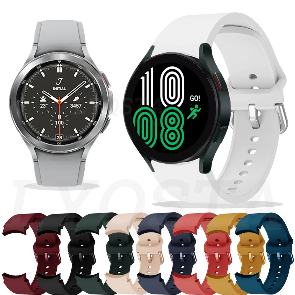 

Ремешок силиконовый для Samsung Galaxy Watch 4 classic, браслет для наручных часов 46 мм 42 мм 44 мм 40 мм, аксессуар