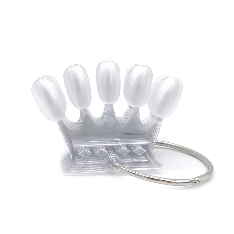 

10pcs/bag False Nail Tips Transparent Crown Acrylic Fake Nails Color Card For UV Gel Sticker Decoration Display Practice Tools