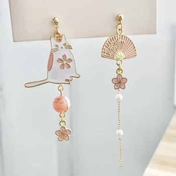 Korean Style Flower Cute Animal Dangle Earrings
