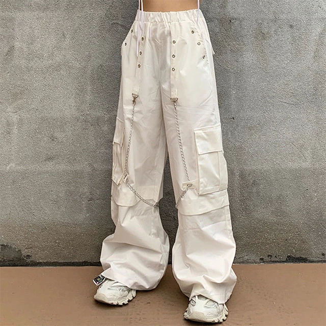 S-XXXL Women Y2k Style Baggy Trousers Oversized Ladies Purple Cargo Pants  Summer Pants Pockets High Waist Loose Streetwear Suit - AliExpress