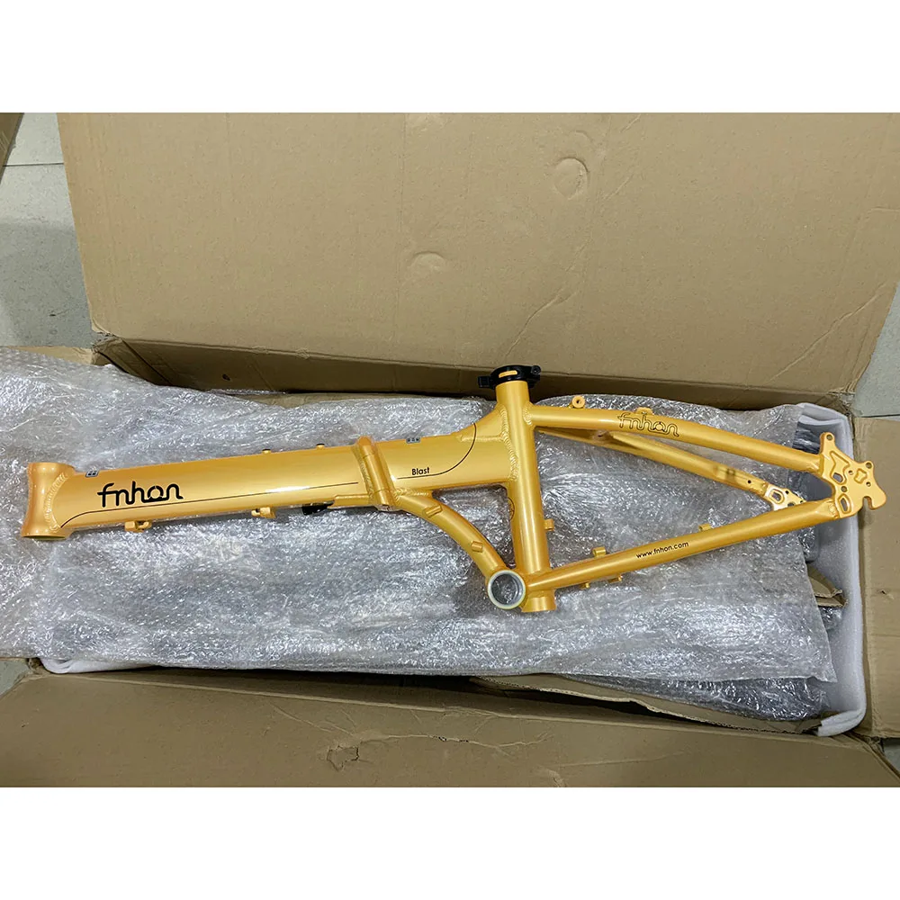 Fnhon Blast Aluminum Folding Bike Frame Fork 20" 406 451 Disc Brake V Brake Frameset 22inch Foldable Frame bicycle parts bicycle frame