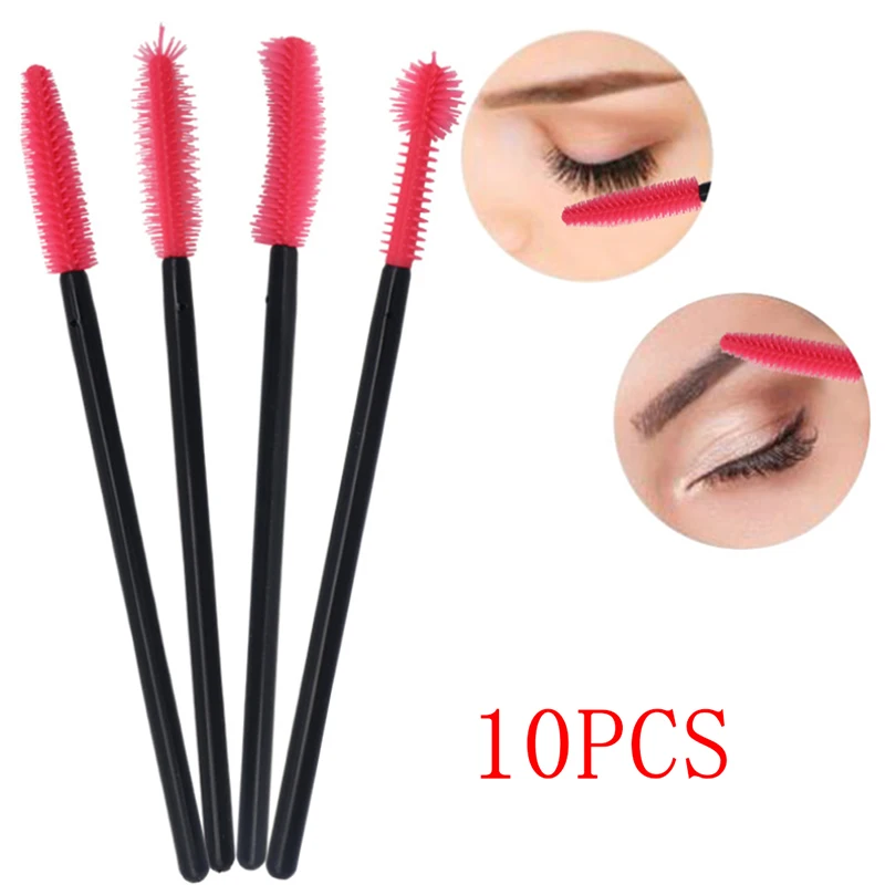New 10pcs Silicone Eyelash Makeup Brush Eye Lashes Extension Tool Mascara Wands Eyebrow Brush Comb Make Up Tools