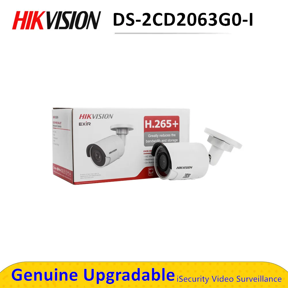 Hik мини IP Камера видеонаблюдения POE 6MP металлический открытый DS-2CD2063G0-I заменить