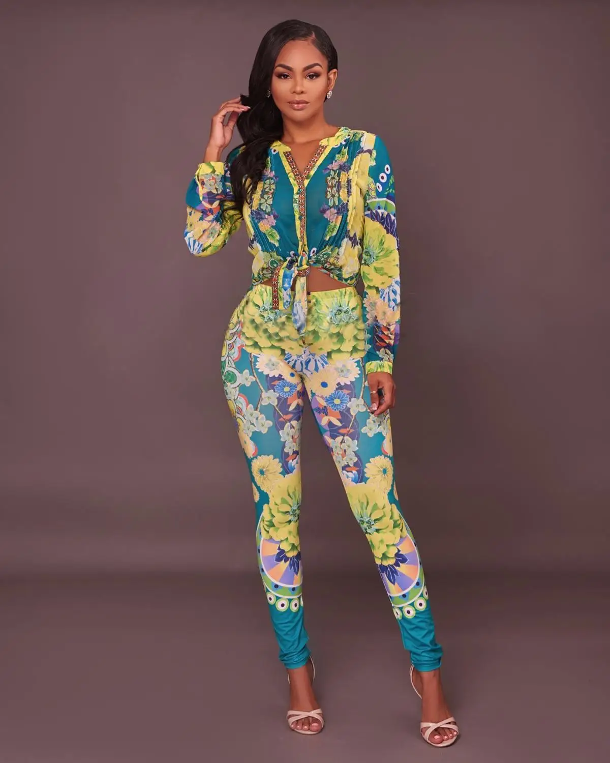 

2019 Women's Sexy High Street Fashion Patchwork Jumpsuits Ladies Spring Vestidos Rompers Boot Cut V-neck Rompers Club Playsuits