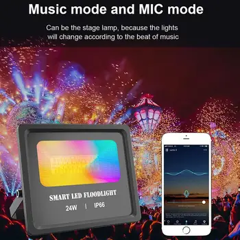 

1pc Remote Control Light Convenient Practical Durable Courtyard Lamp Landscape Lamp Smart LED Floodlight For Outdoor