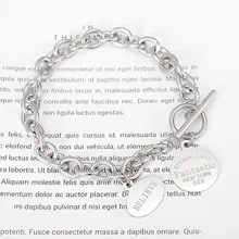 Браслеты и браслеты браслет Pulseira Feminina нержавеющая сталь с мужской женский панк хип-хоп ювелирные изделия ветер монета письмо кулон