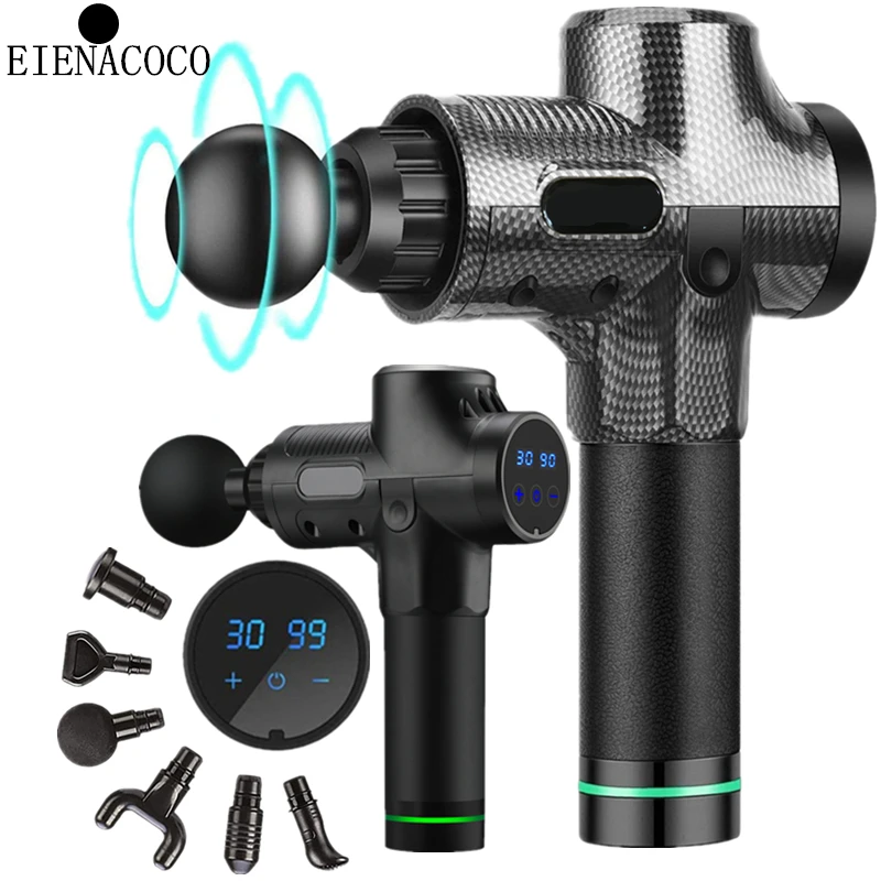 Massage-Gun Percussion-Massager Muscle-Fascia Electric Fitness Pain LCD Slimming-Shaping