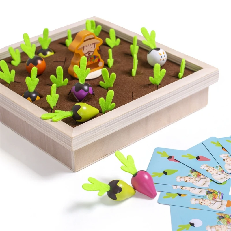 

2020 Popular New Radish Matching Memory Game Wooden Building Blocks Kids Toys Early Education Toys For Toddler Baby Boys Girls