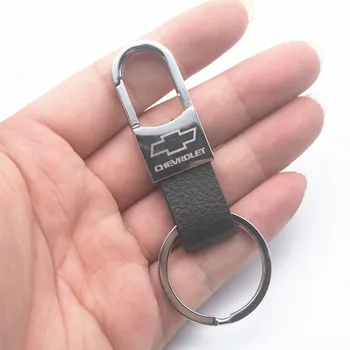 

Car Styling 3D Metal+Leather Emblem Car Key Ring Keychain Key Holder For Chevrolet Captiva Colorado Cruze Spark Malibu Trax