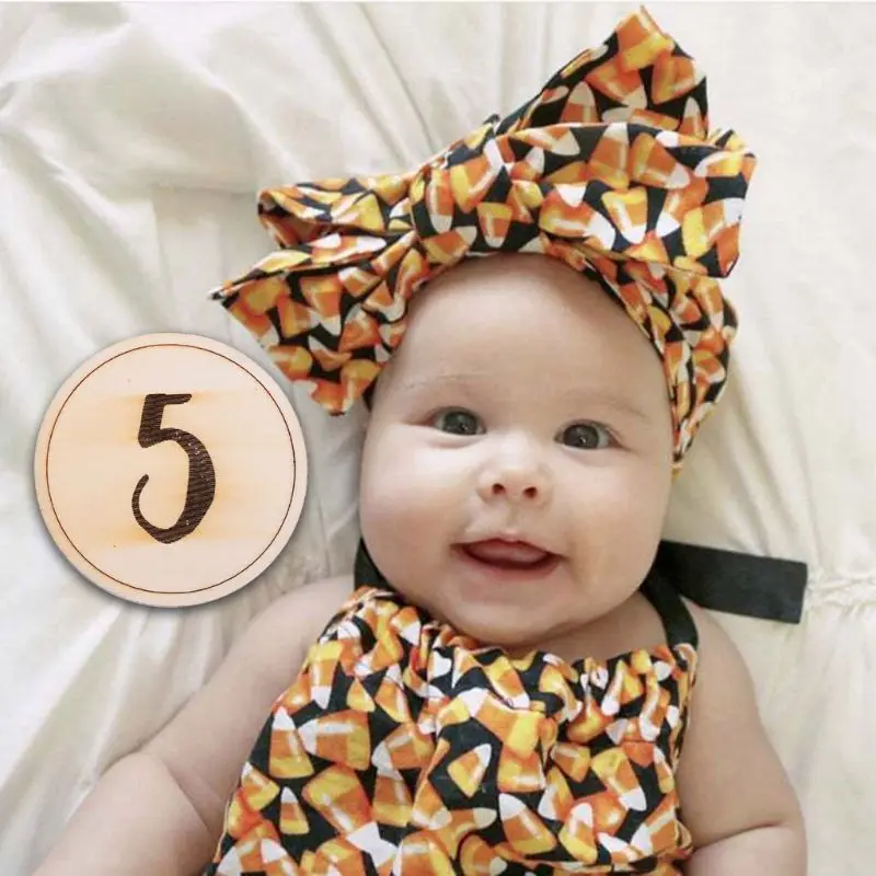 12 Pcs/set Baby Kids Milestone Card Round Shape Numbers Infants Newborn Shower Gift Photo Prop Unisex