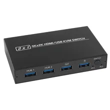 KVM – commutateur UHD 4K compatible HDMI, pièces de sécurité pour ordinateur domestique, moniteur de partage, clavier, souris, imprimante