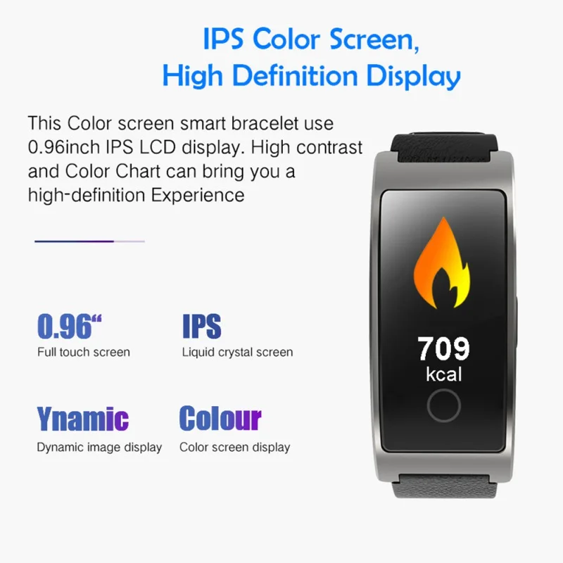 CK11C Smart Bracelet Color Screen Heart Rate Monitoring Bracelet Blood Pressure Fitness Tracker Sports Watch Wristband