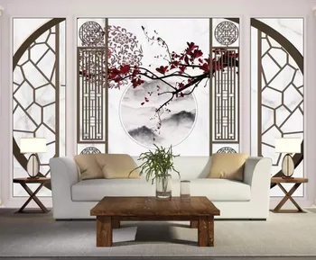 

CJSIR Chinese Plum Blossom Bird Auspicious Stone Pattern Mosaic TV Background Wall Living Room Bedroom Mural 3d Wallpaper