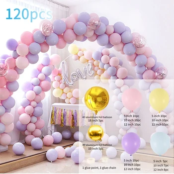 

120PCS Macaron Balloons Arch Kit Rainbow Party Organic Balloon Garland for Wedding Birthday Party Baby Shower Decoration