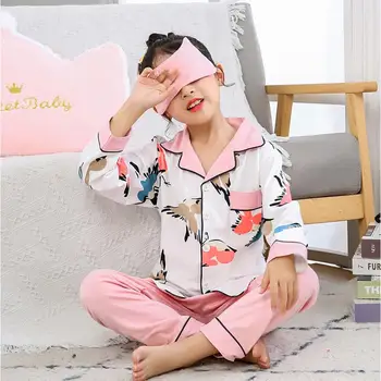 

Children's Pajamas Kids pyjamas Spring Autumn Boys cotton Pajamas Suit Long Sleeve Girls Sleepwear Set for Kid homewear