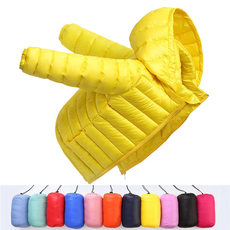 

Baby Girls Boys Parka Light Kids Jacket Hood 90% Duck Down Coat Winter Children Jacket Spring Fall Toddler Outerwear 1-12 Year