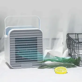 

USB USB Air Conditioner With Handle Personal Space Cooler Humidifier Moist Low Noise Purifies Air Evaporative Small Desk Fan AC