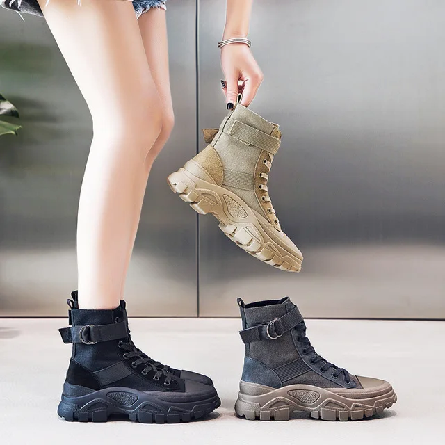 

2019 autumn new booties Korean version of the round head thick bottom British wind short boots