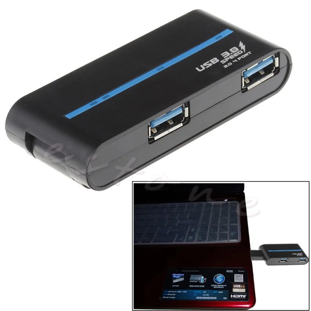1 шт. Портативный высокоскоростной 4 порта USB 3,0/2,0 внешний концентратор адаптер для ПК ноутбука