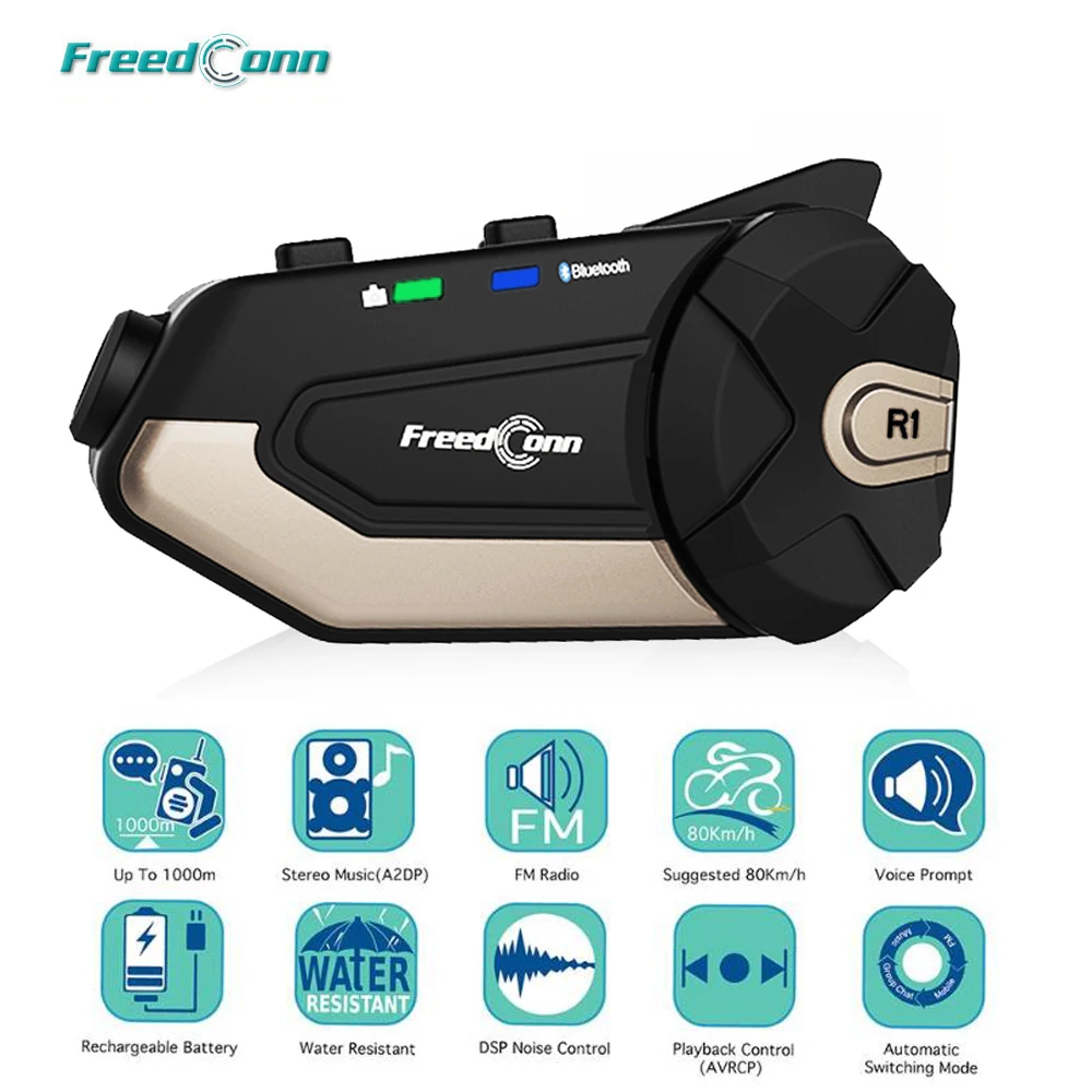 R1 WiFi Motorcycle Intercom 1080P HD Camera Motorcycle Bluetooth 4.1 Helmet Headset Intercom Intercomunicadores De Casco Moto