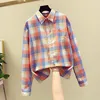 New Women Blouses Long Sleeve Shirts 100% Cotton Plaid Shirt Casual Female Plus Size Tops Outerwear ► Photo 3/6