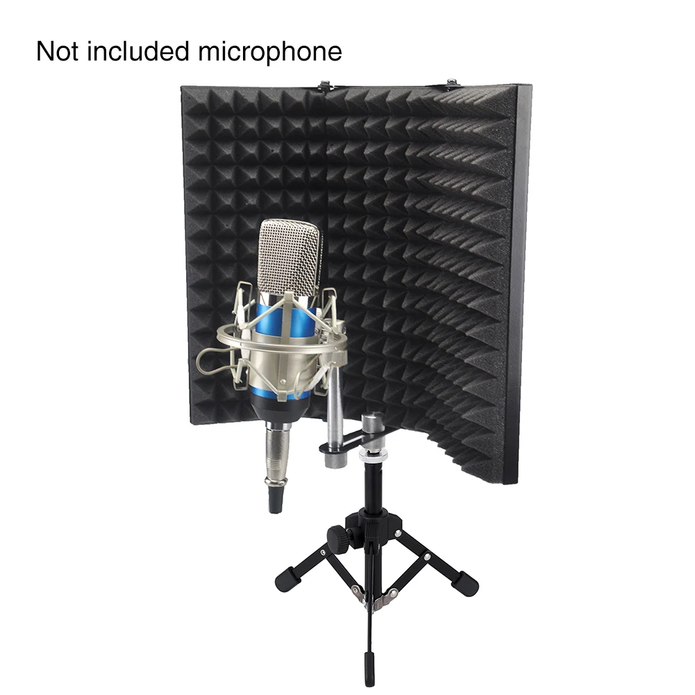 Акустический складной компактный фильтрующий микрофон изоляционный щит Регулируемый Настольный звукоизоляционный с штативом Стенд простая установка