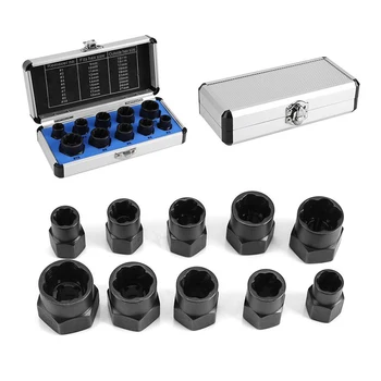 

20 pcs Screw Nut Remover Damaged Extractor Socket Tools Set Black Carbide