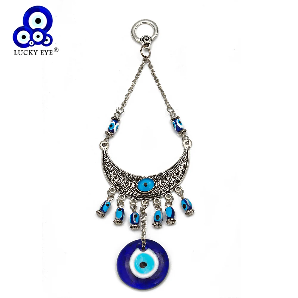 Lucky Eye Moon подвеска брелок на стену серебряное кольцо Турецкий Дурной глаз брелок ювелирное украшение для дома EY6441