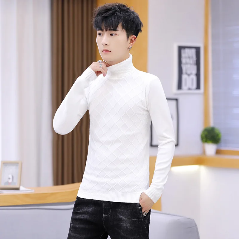 Mens Sweater Turtleneck Long Sleeve Thin Wool Sweater Fall Sweater Men Pullover Sweaters Sweater Jacket