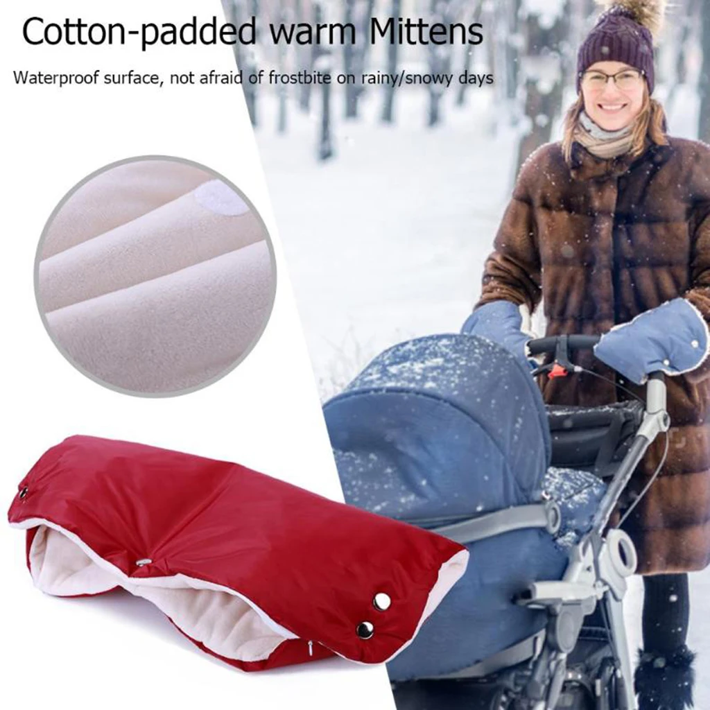 Windproof Coldproof Pram Stroller Mittens Muff Muff Fleece Warm Glove Stroller Accessories