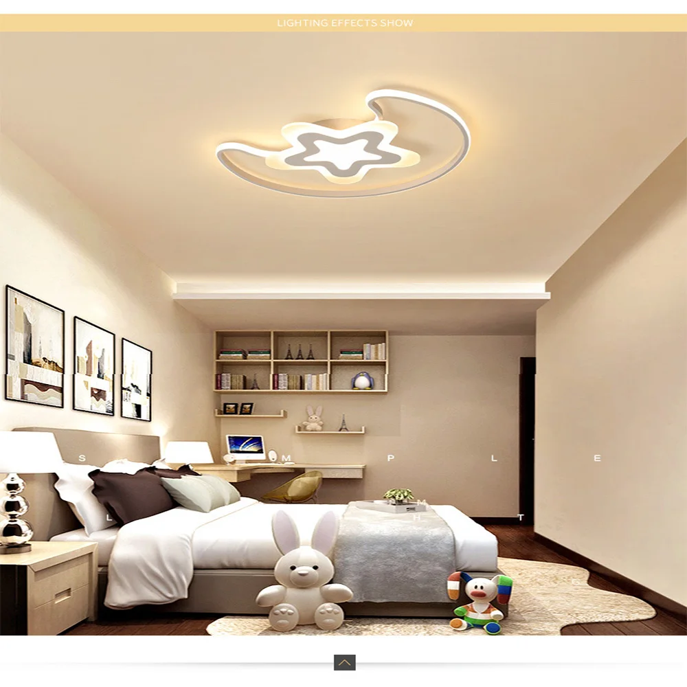 

Led ceiling lights simple modern cartoon moon star ceiling light fashion home Indoor Lighting RC Dimmable led ceiling lamps