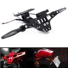 CNC алюминиевый мотоциклетный номерной знак рамка держатель кронштейн с светодиодный для KAWASAKI Z300 Z750 Z750S Z750R Z800 Z900 Z1000