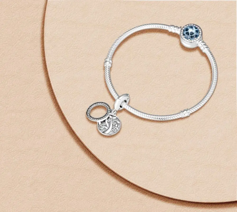 Fits For Pandora Charms Bracelets Tree of Love Dangle Beads 925 Sterling-Silver-Jewelry Free Shipping