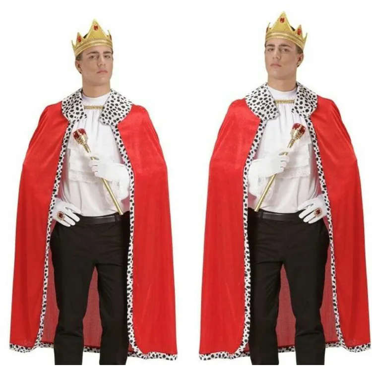 130 см красный плащ для взрослых король принц мужчины косплей карнавал день рождения вечеринка Хэллоуин костюм Рождество navidad Purim