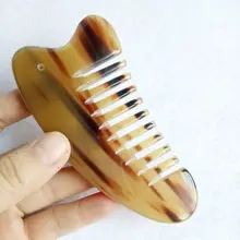 gua sha massage tool Old Age White Buffalo Horn Guasha Board Scraping Comb Head Massage Blood Circulation Beauty Ribs Special