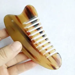 gua sha massage tool Old Age White Buffalo Horn Guasha Board Scraping Comb Head Massage Blood Circulation Beauty Ribs Special