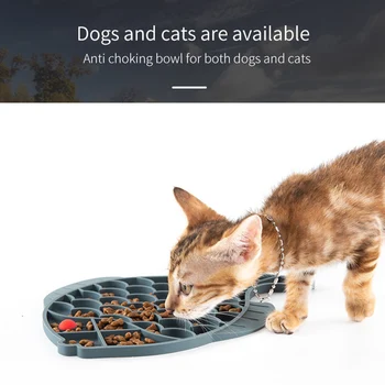 

Slow Feeder Puppy Anxiety Relief Food Dispenser Snuffle Pad Promote Health For Dogs Cats Pet Licking Mat Fish Shape Bowl Calming