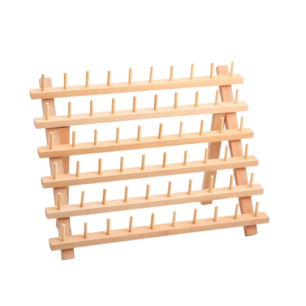 Wooden Thread Rack Thread Holder Organizer 60 Spools Embroidery Sewing Tool Wooden Thread Rack Thread Holder Organizer 60 Spools Embroidery Sewing Tool