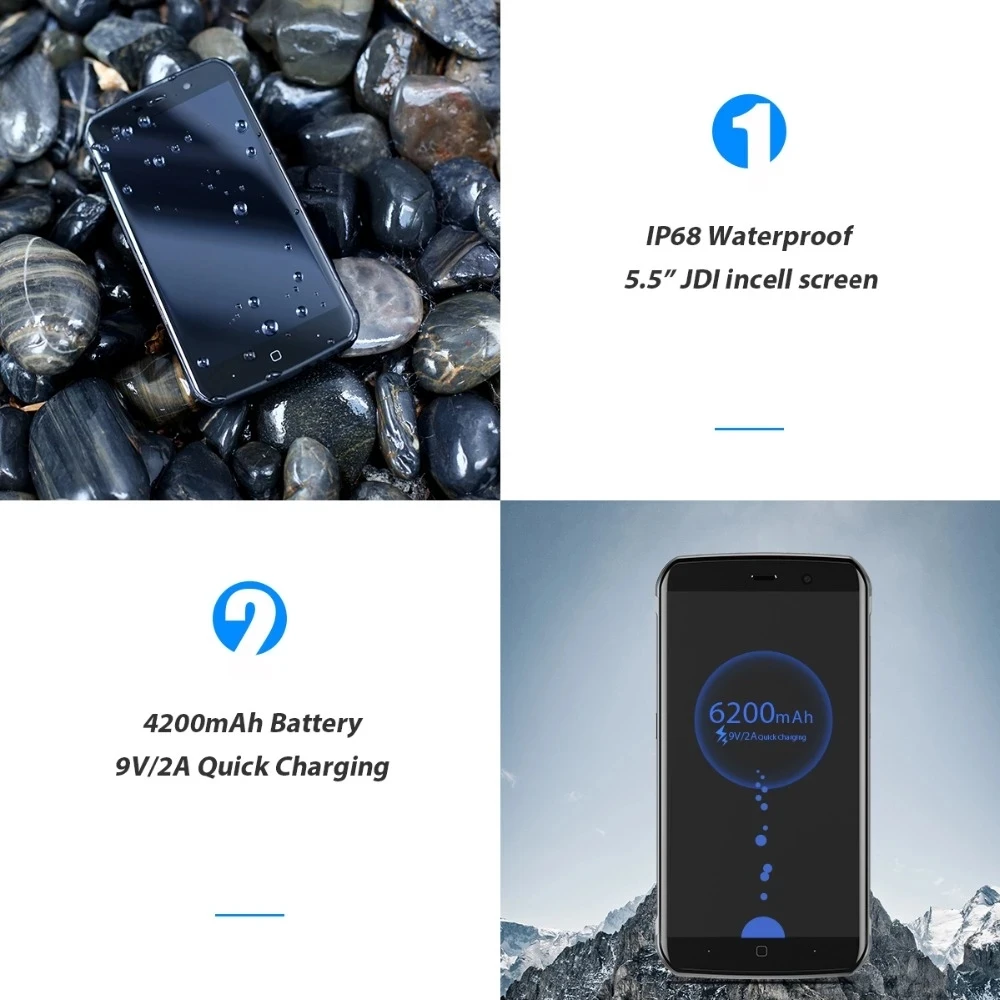 Vernee activo V1 IP68 impermeable resistente Smartphone NFC 5,5 "4GB Ram 64GB Rom MT6757 Octa Core 16.0MP 4200mAh Android 7,0 teléfono - Imagen 3
