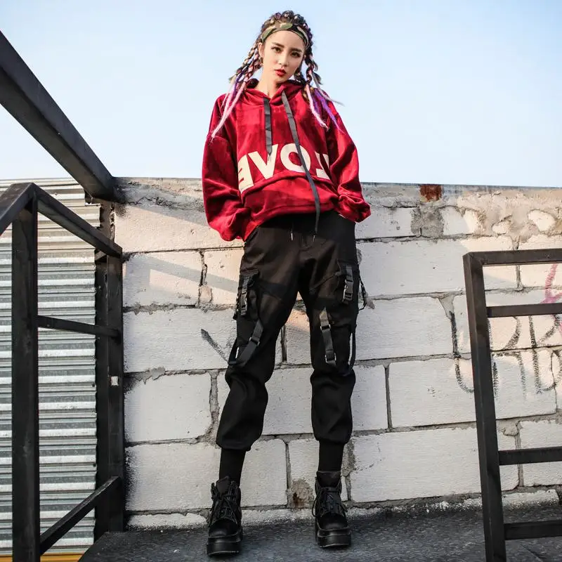 Neploe Harajuku женские брюки весна лето BF Карманы шнурок брюки свободные хип хоп луч ноги уличная длинные брюки 80578