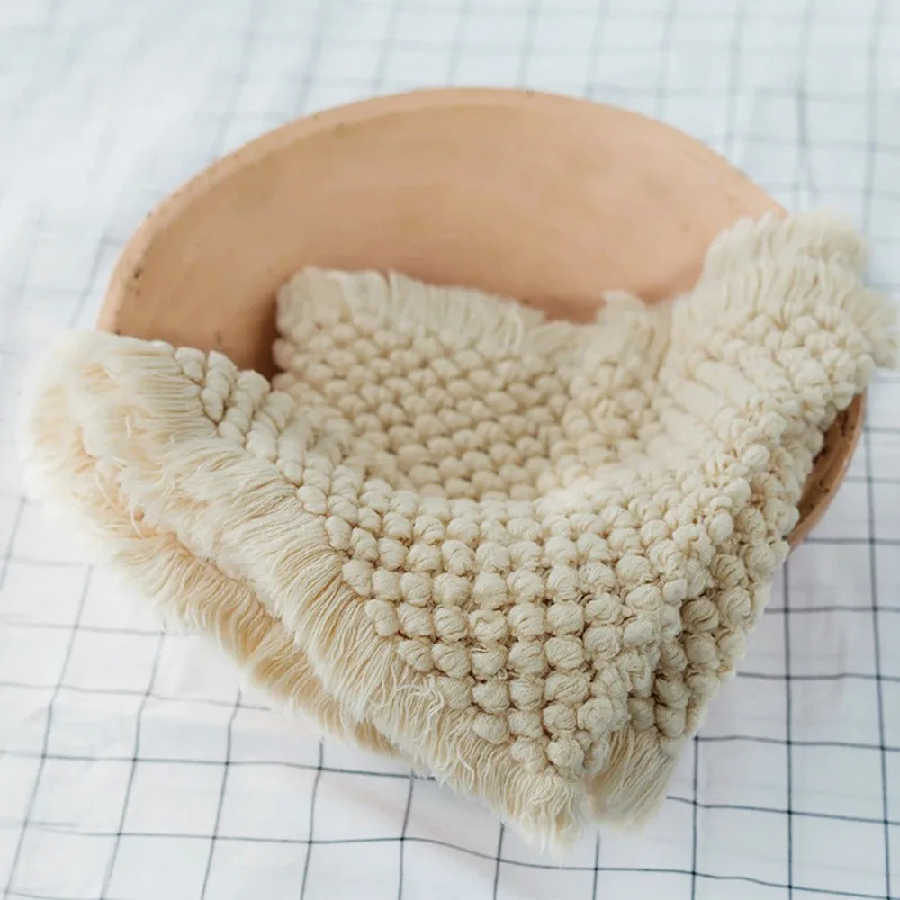 Beige Детское одеяло для новорожденных; детское одеяло; реквизит для фотосессии; вязаное одеяло; Корзина с наполнителем; 7 цветов; детское одеяло для новорожденных - Цвет: Beige