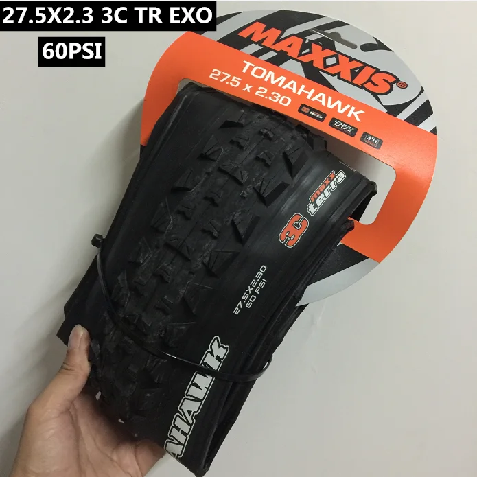 27.5X2.3 3C EXO TR Maxxis TOMAHAWK бескамерные велосипедные шины 27,5*2,3 сверхлегкие 60TPI120TPI 3C бескамерные готовые анти прокол mtb горные шины 650B - Цвет: 27.5X2.3 3C EXO TR