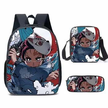 

Hot New Cartoon Anime Backpack for Teenager Boys Girls Kids Personized children Schoolbag 3pcs sets students Rucksack Mochila