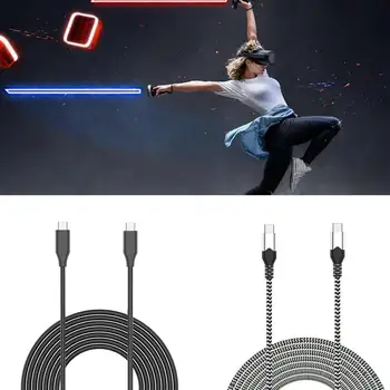 

VR Accessories For Oculus Quest 2 VR Headset 3M Data Line Charging Cable USB 3.1 High Speed Type C Data Transfer Type-C Cable
