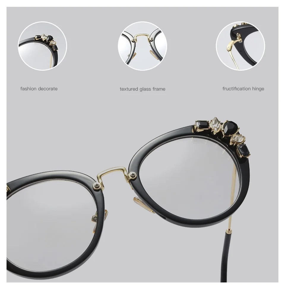Модные оптические кошачьи женские очки оправа кристалл Металл оправа для очков женские очки oculos de Clear очки UV400